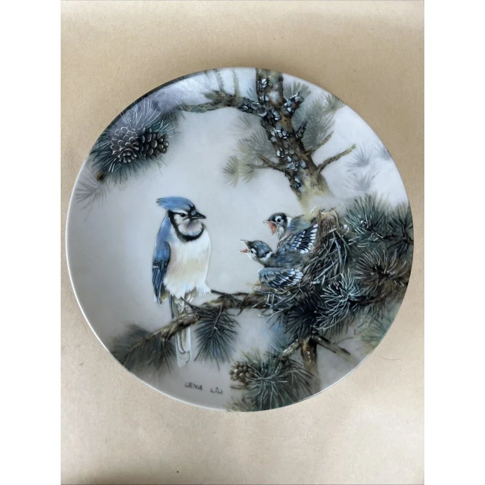 VTG‎ Lena Liu Nature's Poetry Series Plates- MORNING SERENADE, MORNING CHRUS EUC